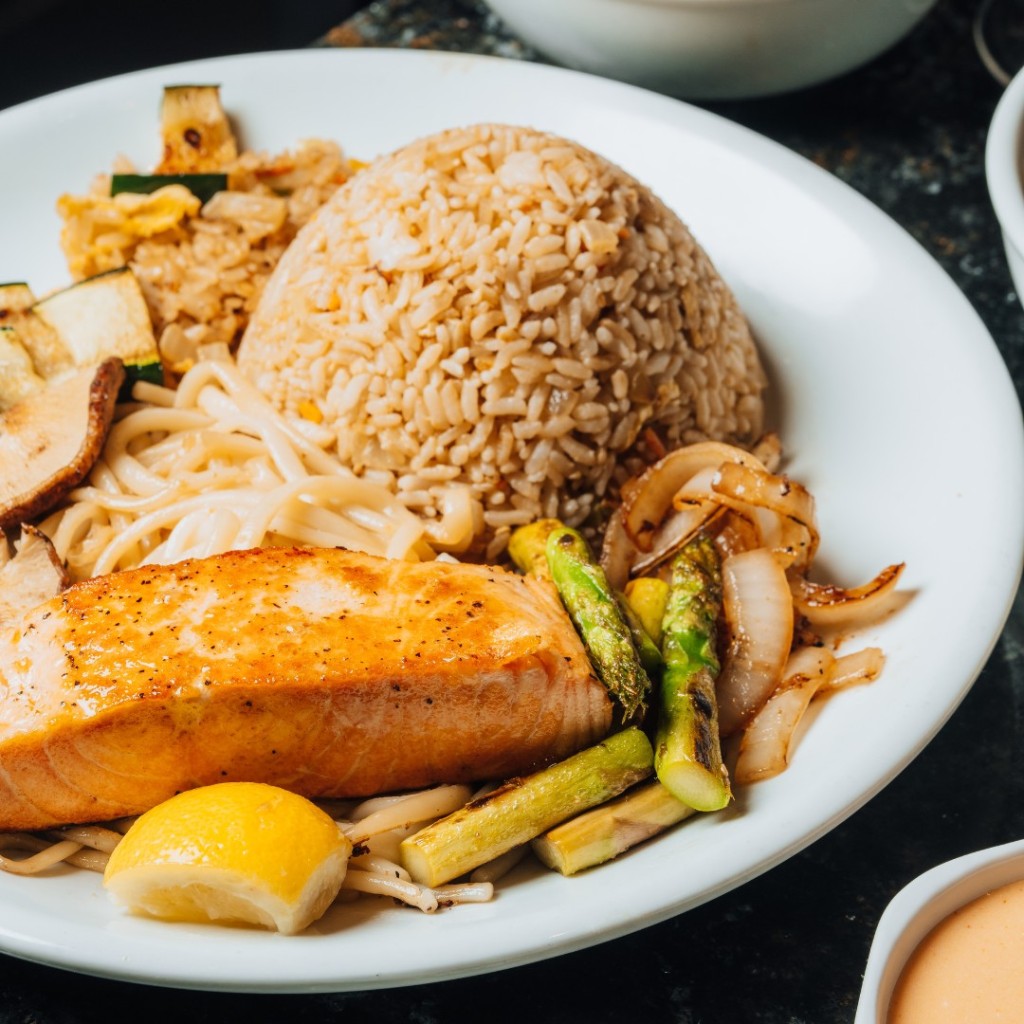 At Benihana, we have variety of dishes that fit any lifestyle or diet restrictions, like the Hibachi Salmon dish pictured here.