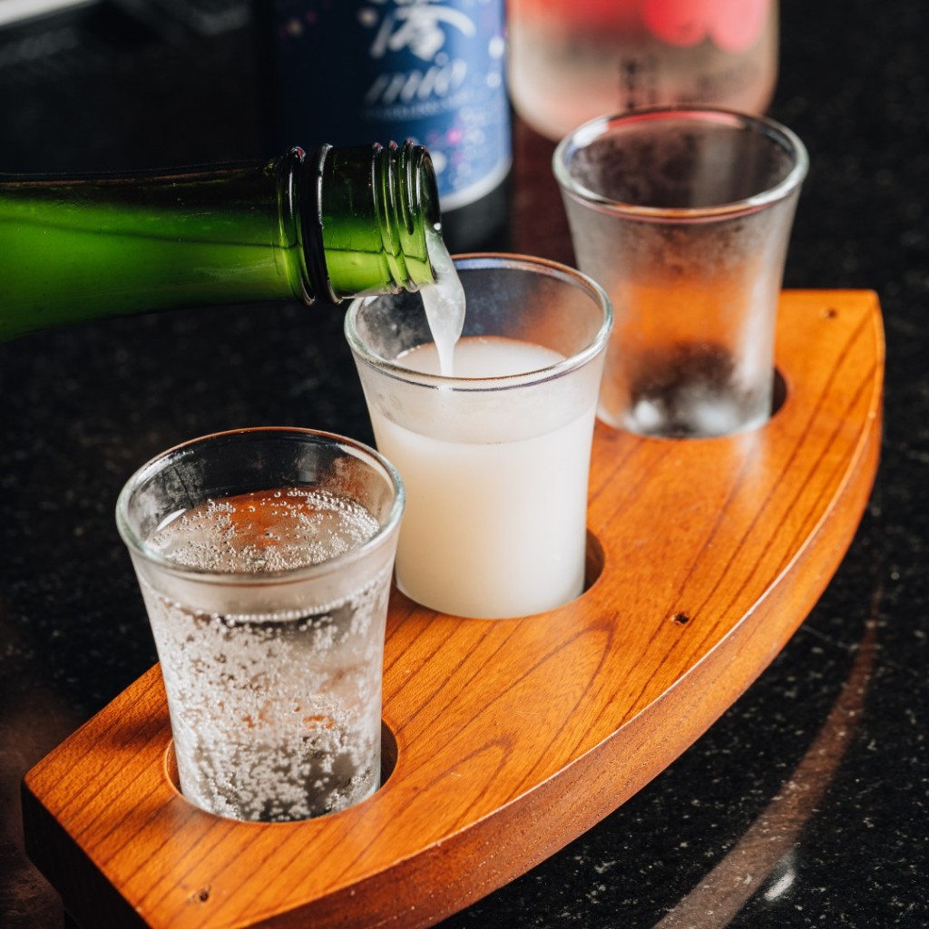 Sake is a tradition those over the age of 21 should take advantage of when dining at Benihana. Pictured is our sake flight.