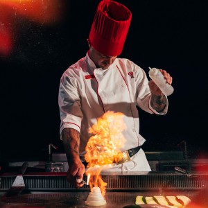 Our professionally trained hibachi chefs know how to light up the grill - and the onion volcano - better than anyone.